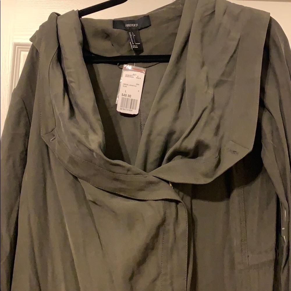 NWT Drapey Olive Utility Jacket - Picture 4 of 6